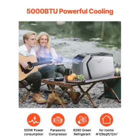 Bærbart klimaanlæg 5000BTU -telt Aircondition AC/DC til camping