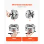 4-Jaw Lathe Chuck, 8 Inch (200 mm), Self-Centering Chuck with 1 1/2 in-8 Threaded Backing Plate, 0.16-7.87 in (4-200 mm) Clampin
