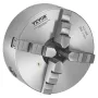 4-Jaw Lathe Chuck, 8 Inch (200 mm), Self-Centering Chuck with 1 1/2 in-8 Threaded Backing Plate, 0.16-7.87 in (4-200 mm) Clampin