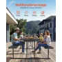  Foldable Picnic Table, 6 FT Folding Picnic Tables with Benches, Steel Outdoor Bench Set with Umbrella Hole, Large Outside 