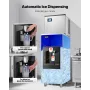Ice Dispenser, Ice Storage Bin with 180 Lbs Storage Capacity, 20 Lbs/Min Automatic Ice Dispensing with Crusher, Height Adjustabl