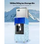 Ice Dispenser, Ice Storage Bin with 180 Lbs Storage Capacity, 20 Lbs/Min Automatic Ice Dispensing with Crusher, Height Adjustabl
