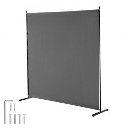 6FT Room Divider Single Panel Fabric Room Screen for Office Bedroom Grey
