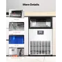 140lbs/24H Commercial Ice Maker, 45 Ice Cubes in 15 Minutes, Freestanding Ice Maker Machine with 33lbs Large Storage Capacity fo