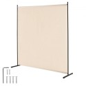 6ft Room Divider Single Panel Fabric Room Screen til Office Bedroom Beige