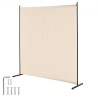 6FT Room Divider Single Panel Fabric Room Screen for Office Bedroom Beige