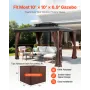 Gazebo Curtains Outdoor, Fit Most 10' x 10' x 6.9' Gazebos, 4-Panel Sidewall Gazebo Privacy Curtains with Zippers, Outdoor Curta