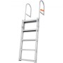 Aluminum Dock Ladder Boat Dock Ladder 66.9-78.9in Height Adjustable 5 Step