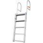 Aluminum Dock Ladder Boat Dock Ladder 66.9-78.9in Height Adjustable 5 Step
