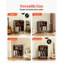 Record Player Stand with LED Light, 3 Tiers Turntable Stand with Charging Station & USB Ports, Holds up to 150 Albums, Vinyl Rec