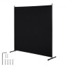 6ft Room Divider Single Panel Fabric Room Screen til Office Bedroom Black