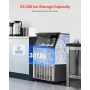 130lbs/24H Commercial Ice Maker, 45 Ice Cubes in 15 Minutes, Freestanding Ice Maker Machine with 33lbs Large Storage Capacity fo