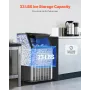 Commercial Ice Maker Machine, 100lbs/24H Ice Maker Machine with 33lbs Storage Capacity, 45 Ice Cubes in 15 Minutes, LED Digital 