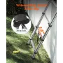 Telescoping Ladder, 2540mm Stainless Steel Lightweight Extension Ladder, Multi-Button Retraction Collapsible Ladders, 150 kg Cap