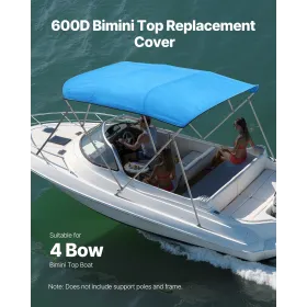 4 Bow Boat Bimini Tops 96 "LX (97" -103 ") W Markise Top Replacement Pacific Blue