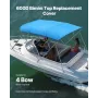 4 Bow Boat Bimini Tops, 600D Polyester Canopy, Waterproof & Sun Protection Boat Awning Canopy with Storage Bag, Bimini Top Repla