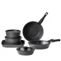 17 Piece Pots and Pans Set, Granite Nonstick Detachable Handle Cookware, Space Saving Induction Cookwares, Kitchen RV Cooking Se