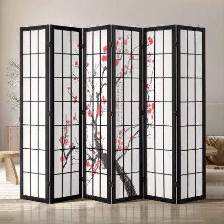 Room Divider Japanese Room Screen Divider 6 Panel for Room Separation