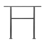 Outdoor Handrails for Steps, 2-3 Step Stair Rail Kit, Black Square Tube with Horizontal Bar, Carbon Steel Support Rails for Seni