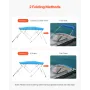 4 Bow Boat Bimini Tops, 600D Polyester Canopy with Aluminum Alloy Frame, Waterproof & Sun Shade Boat Awning Canopy with Storage 
