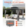 Gazebo Privacy Curtain 12 'x 10' x 6,7 'Vandtæt lysthus