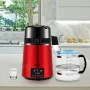 Water Distiller, 1 L/H, 4L Distilled Water Maker with 0-99 H Timing, 750W Countertop Water Purifier with Dual Temp Display, Glas