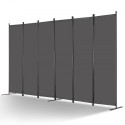 Room Divider 6 Panels Fabric Room Privacy Screen for Office Bedroom Grey