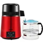 Water Distiller, 1 L/H, 4L Distilled Water Maker with 0-99 H Timing, 750W Countertop Water Purifier with Dual Temp Display, Glas