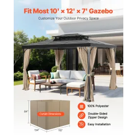 Gazebo Privacy Curtain 12 'x 10' x 7 'Vandtæt lysthus gardiner