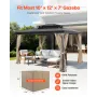 Gazebo Privacy Curtain 12 'x 10' x 7 'Vandtæt lysthus gardiner