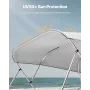 4 Bow Boat Bimini Tops, 600D Polyester Canopy, Waterproof & Sun Protection Boat Awning Canopy with Storage Bag, Bimini Top Repla