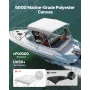 3 Bow Boat Bimini Tops, 600D Polyester Canopy with Aluminum Alloy Frame, Waterproof & Sun Shade Boat Awning Canopy with Storage 