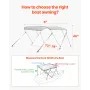 3 Bow Boat Bimini Tops, 600D Polyester Canopy with Aluminum Alloy Frame, Waterproof & Sun Shade Boat Awning Canopy with Storage 