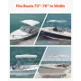 3 Bow Boat Bimini Tops, 600D Polyester Canopy with Aluminum Alloy Frame, Waterproof & Sun Shade Boat Awning Canopy with Storage 