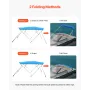 4 Bow Boat Bimini Tops, 600D Polyester Canopy with Aluminum Alloy Frame, Waterproof & Sun Shade Boat Awning Canopy with Storage 