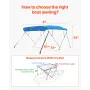 4 Bow Boat Bimini Tops 96 "LX (67" -72 ") W x 54" H Markise