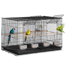 Bird Flight Cage med skillelinje 18 i lille metal parakeet bur sort
