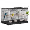 Bird Flight Cage med skillelinje 18 i lille metal parakeet bur sort