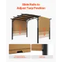 10x10 ft udendørs udtrækkelig pergola med baldakuleret top
