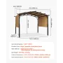 10 x 10 ft Outdoor Pergola, Arched Top Metal Pergola, Retractable Pergola with Sun Shade Canopy, Large Patio Shelter Pavilion, H