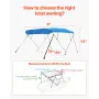 4 Bow Boat Bimini Tops 96 "LX (79" -84 ") W x 54" H Markise
