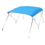 4 Bow Boat Bimini Tops, 600D Polyester Canopy with Aluminum Alloy Frame, Waterproof & Sun Shade Boat Awning Canopy with Storage 