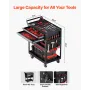 5-Tier Tool Cart with Wheels, 400 lbs Load Capacity, Rolling Work Cart with 2 Drawers & Pegboard, Mechanic Tool Storage Organize