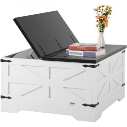 31.5 "Farmhouse sofabord hængslet firkantet bord med opbevaring grå & hvid