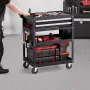 5-Tier Tool Cart with Wheels, 400 lbs Load Capacity, Rolling Work Cart with 2 Drawers & Pegboard, Mechanic Tool Storage Organize