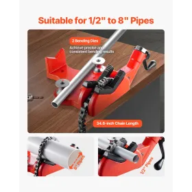 Bench Chain Vise 1/2 til 8 tommer kapacitet kraftigt kæde rør skruise