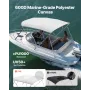 4 Bow Boat Bimini Tops, 600D Polyester Canopy with Aluminum Alloy Frame, Waterproof & Sun Shade Boat Awning Canopy with Storage 