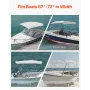 4 Bow Boat Bimini Tops, 600D Polyester Canopy with Aluminum Alloy Frame, Waterproof & Sun Shade Boat Awning Canopy with Storage 
