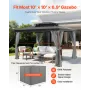 Gazebo Privacy Curtain 10 'x 10' x 6,9 'Vandtæt lysthus