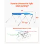 3 Bow Boat Bimini Tops 72 "LX (85" -90 ") W X 46" H Markise
